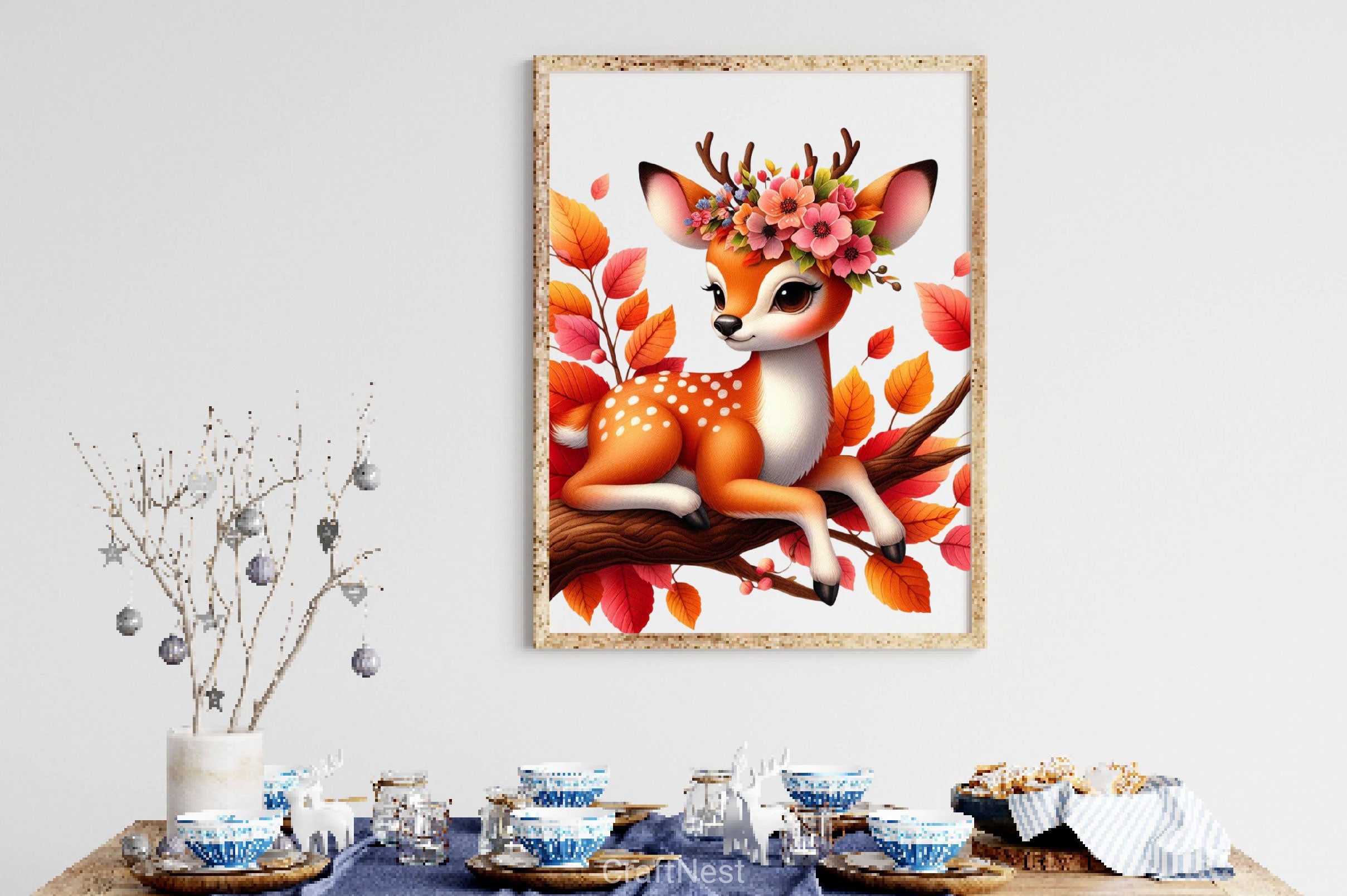 Autumn Cute Deer Clipart Bundle 2 - CraftNest - Digital Crafting and Art