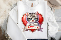 Love You Cat Valentine's Day Clipart Bundle 8 - CraftNest - Digital Crafting and Art