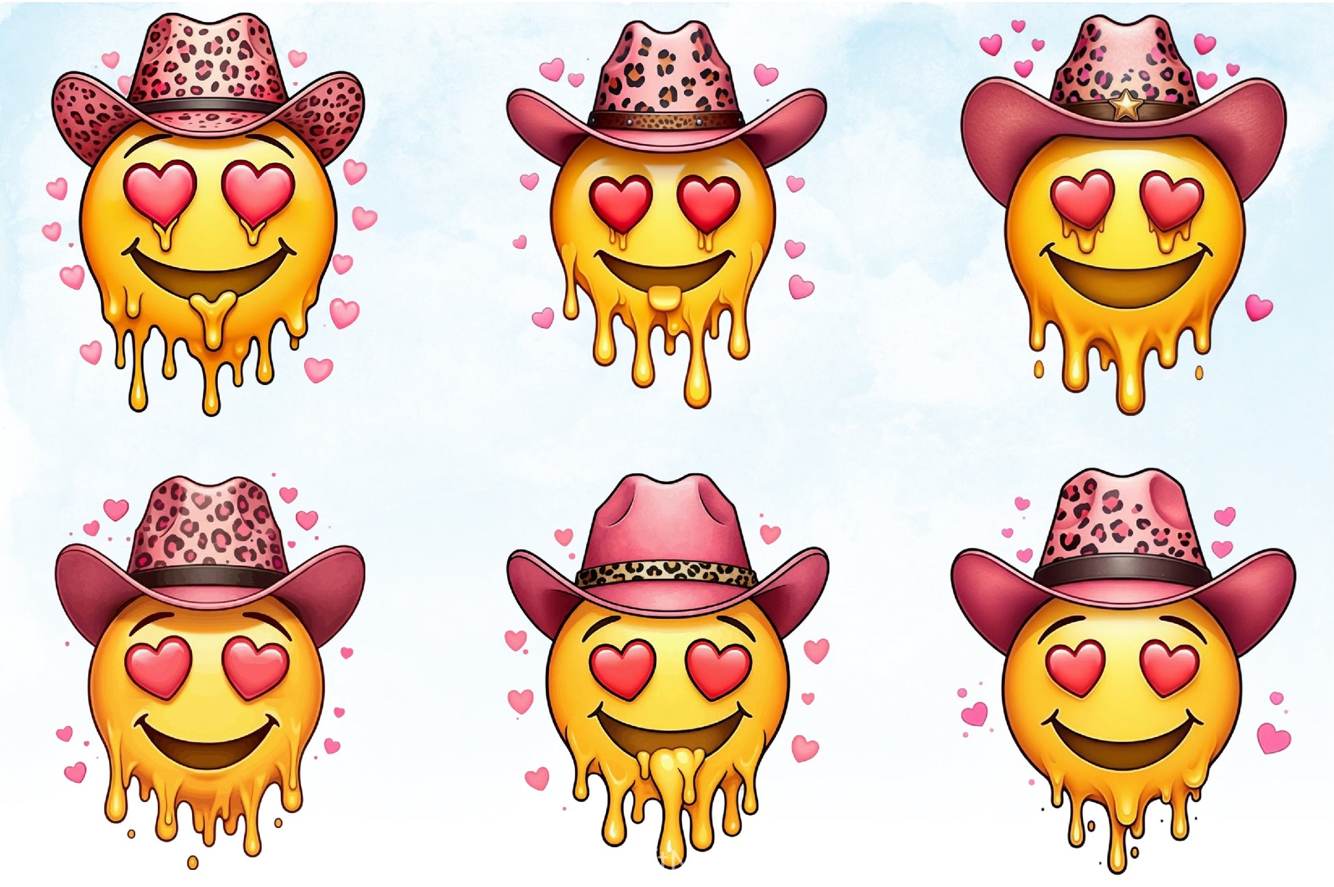 Valentine Cowboy Hat Emoji Clipart Bundle - CraftNest - Digital Crafting and Art