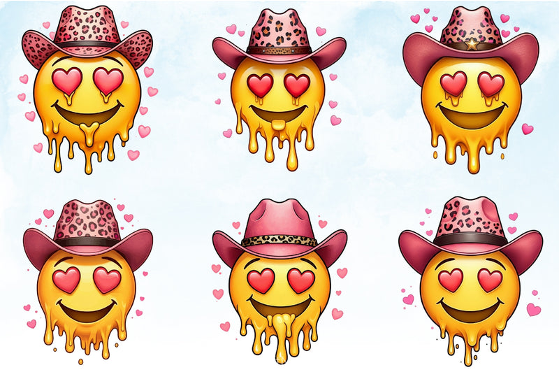 Valentine Cowboy Hat Emoji Clipart Bundle - CraftNest - Digital Crafting and Art