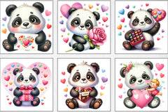 Valentine's Day Love Panda Clipart Bundle - CraftNest - Digital Crafting and Art