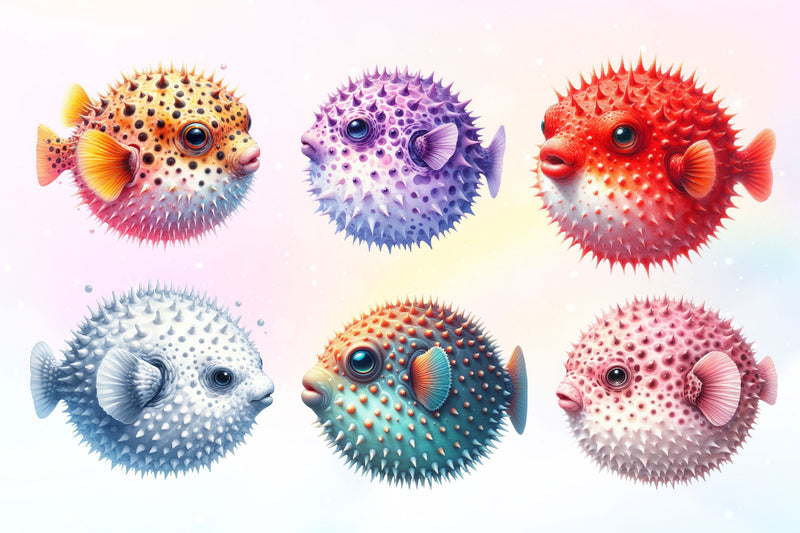 Puffer Fish Clipart Bundle 2 - CraftNest - Digital Crafting and Art