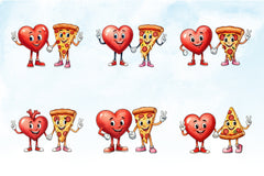Heart & Pizza Valentine Clipart Bundle - CraftNest - Digital Crafting and Art