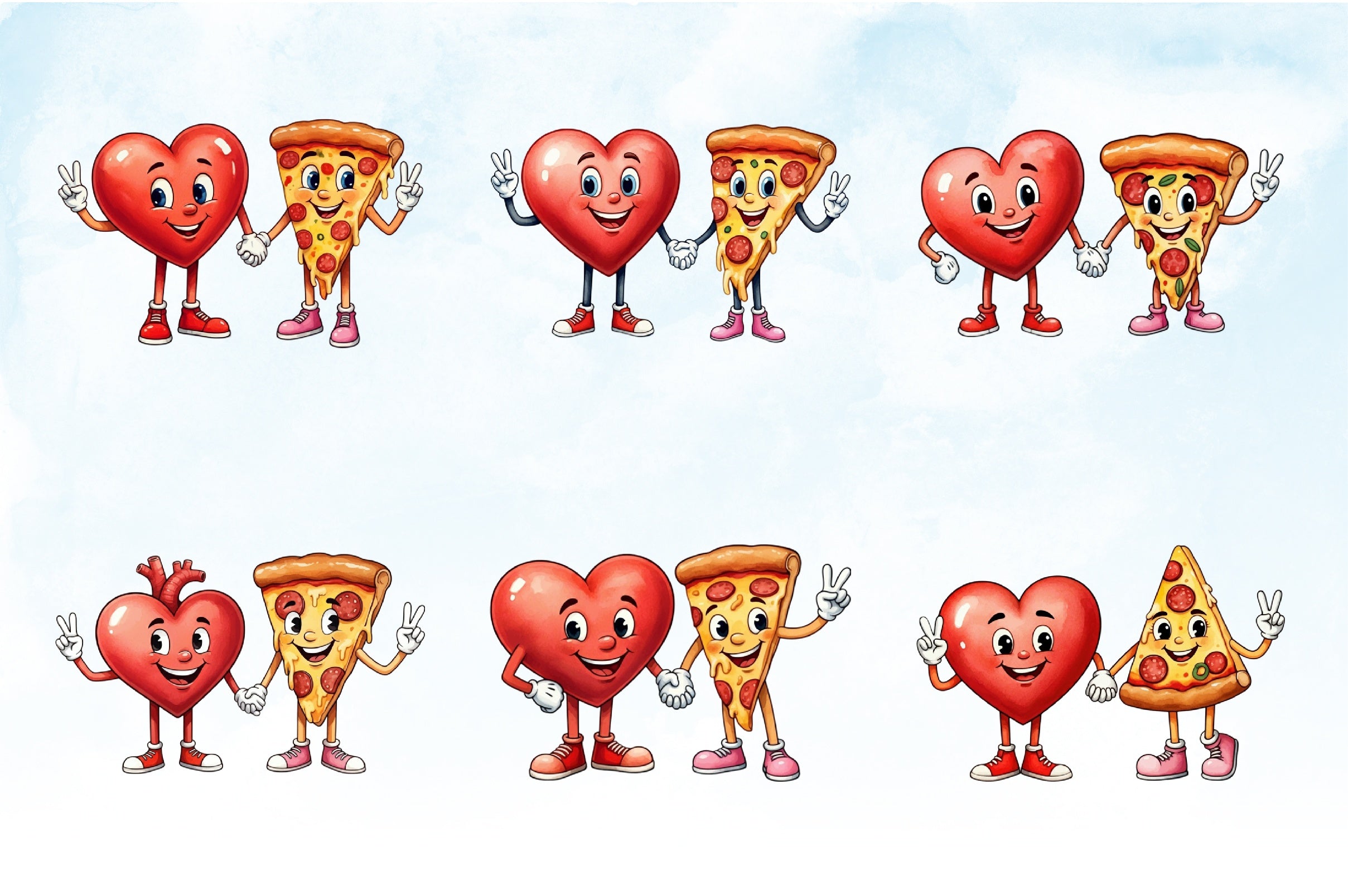 Heart & Pizza Valentine Clipart Bundle - CraftNest - Digital Crafting and Art