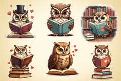 Valentine Owl Book Clipart Bundle - CraftNest - Digital Crafting and Art