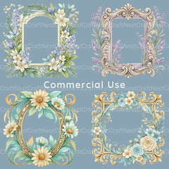 Floral Frames Clipart Bundle 3 - CraftNest - Digital Crafting and Art