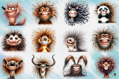 Cute Funny Animals Clipart Bundle - CraftNest - Digital Crafting and Art