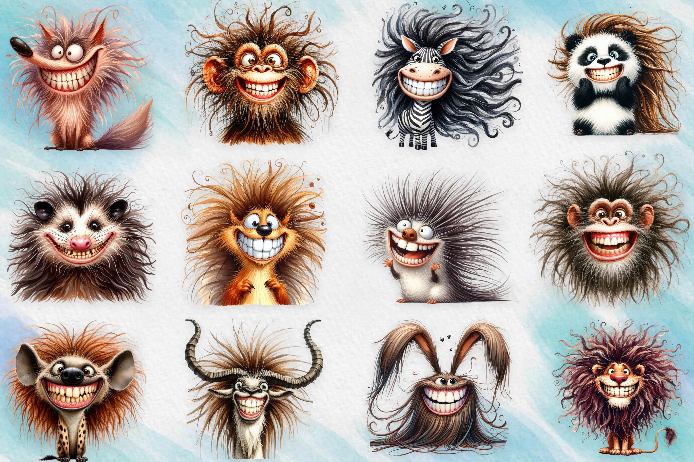 Cute Funny Animals Clipart Bundle - CraftNest - Digital Crafting and Art