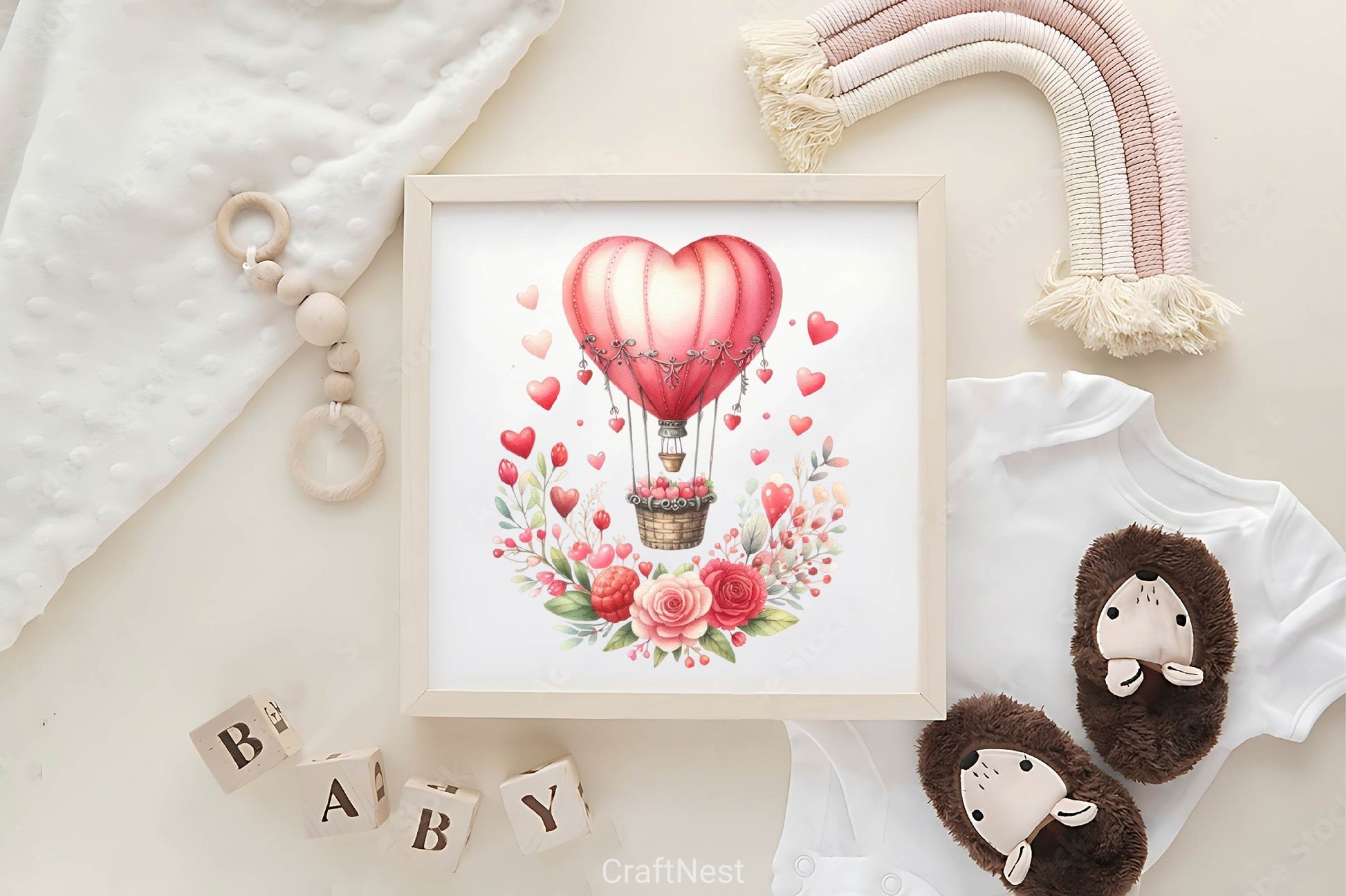 Valentine Hot Air Balloon Clipart Bundle - CraftNest - Digital Crafting and Art