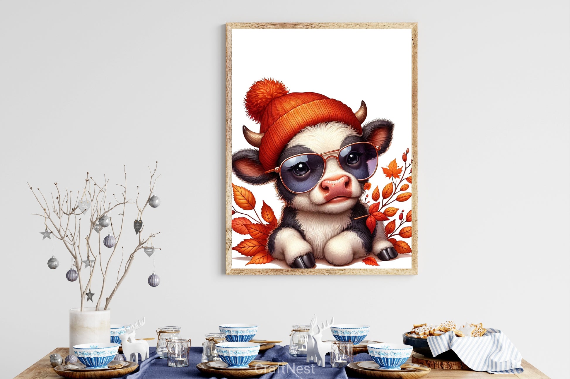 Autumn Baby Cow Clipart Bundle - CraftNest - Digital Crafting and Art