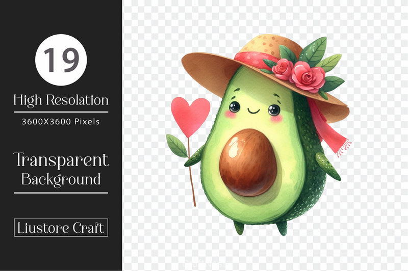 Cute Avocado Clipart Bundle 3 - CraftNest - Digital Crafting and Art