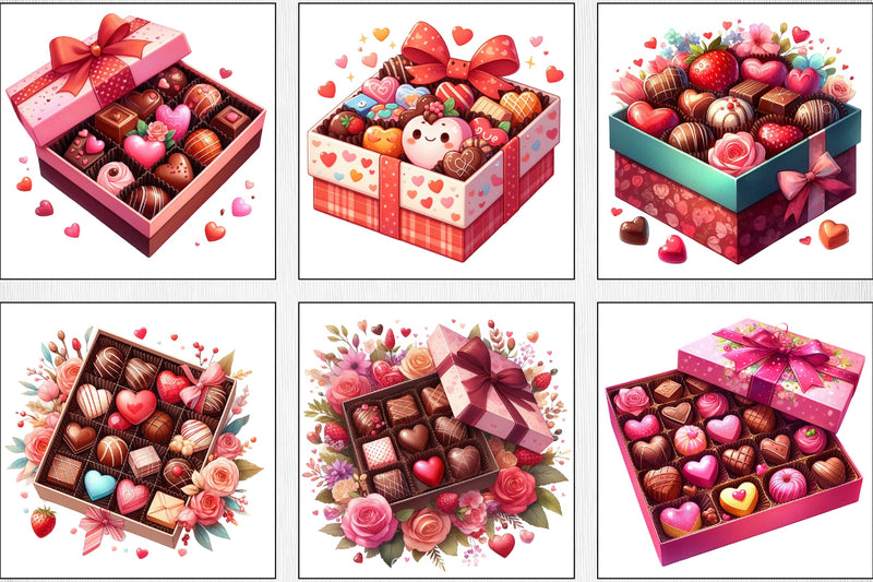 Valentine Chocolates Clipart Bundle - CraftNest - Digital Crafting and Art