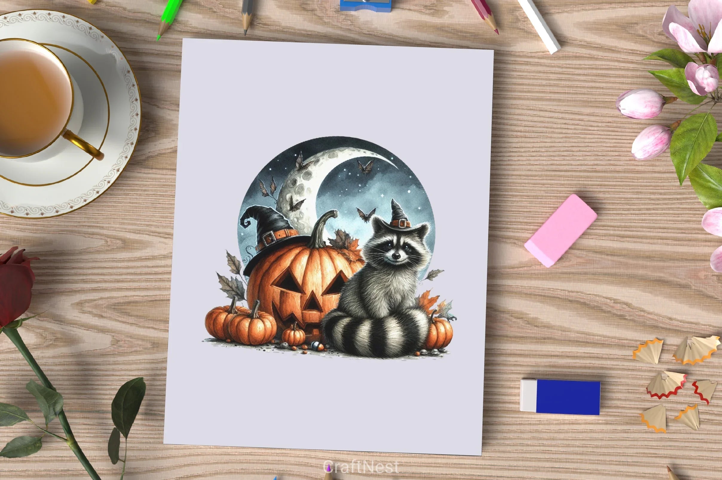 Halloween Raccoon Clipart Bundle 6 - CraftNest - Digital Crafting and Art