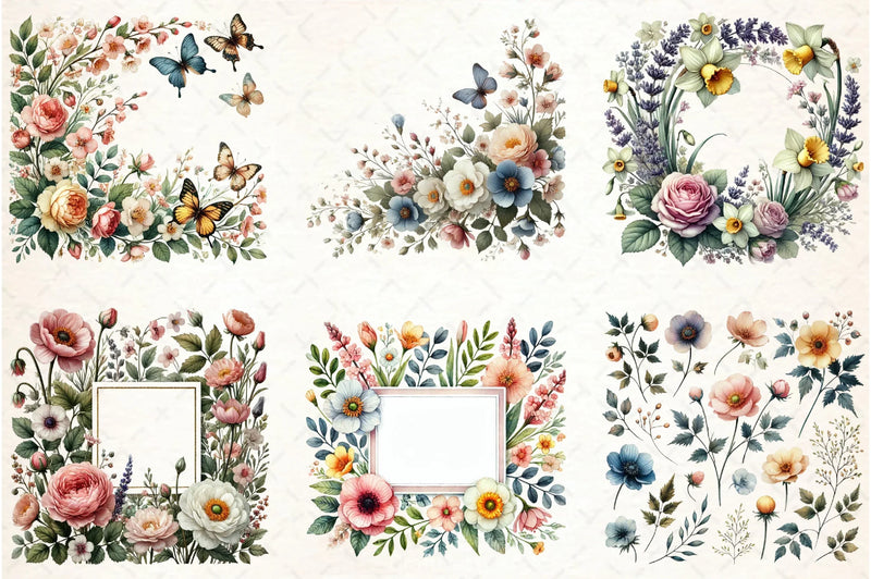 Spring Flower Clipart Bundle 8 - CraftNest - Digital Crafting and Art