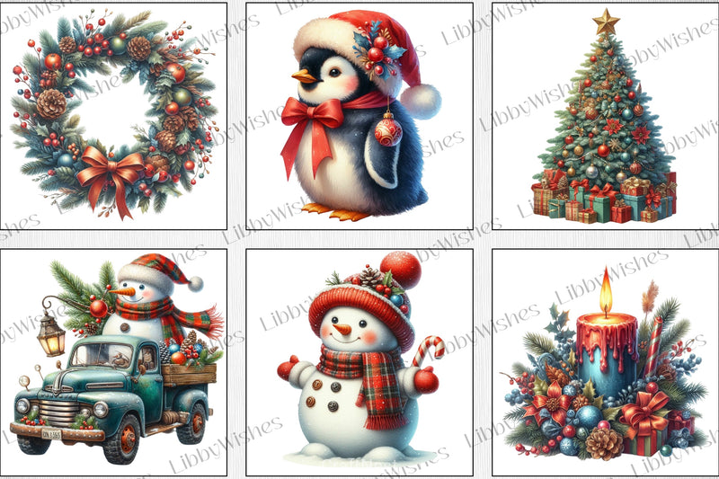 Vintage Christmas Clipart Bundle - CraftNest - Digital Crafting and Art