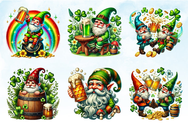 Lucky Gnomes St. Patrick's Day Clipart Bundle - CraftNest - Digital Crafting and Art