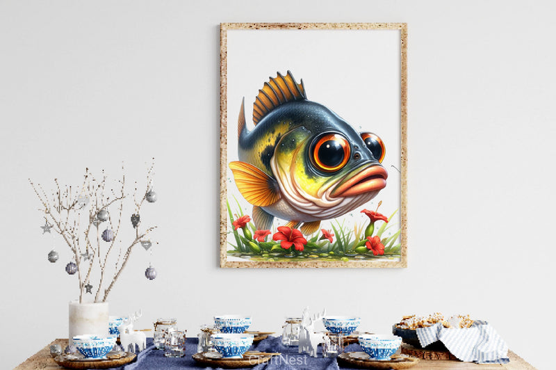 Bass Fishing With Butterflies Clipart Bundle - CraftNest - Digital Crafting and Art