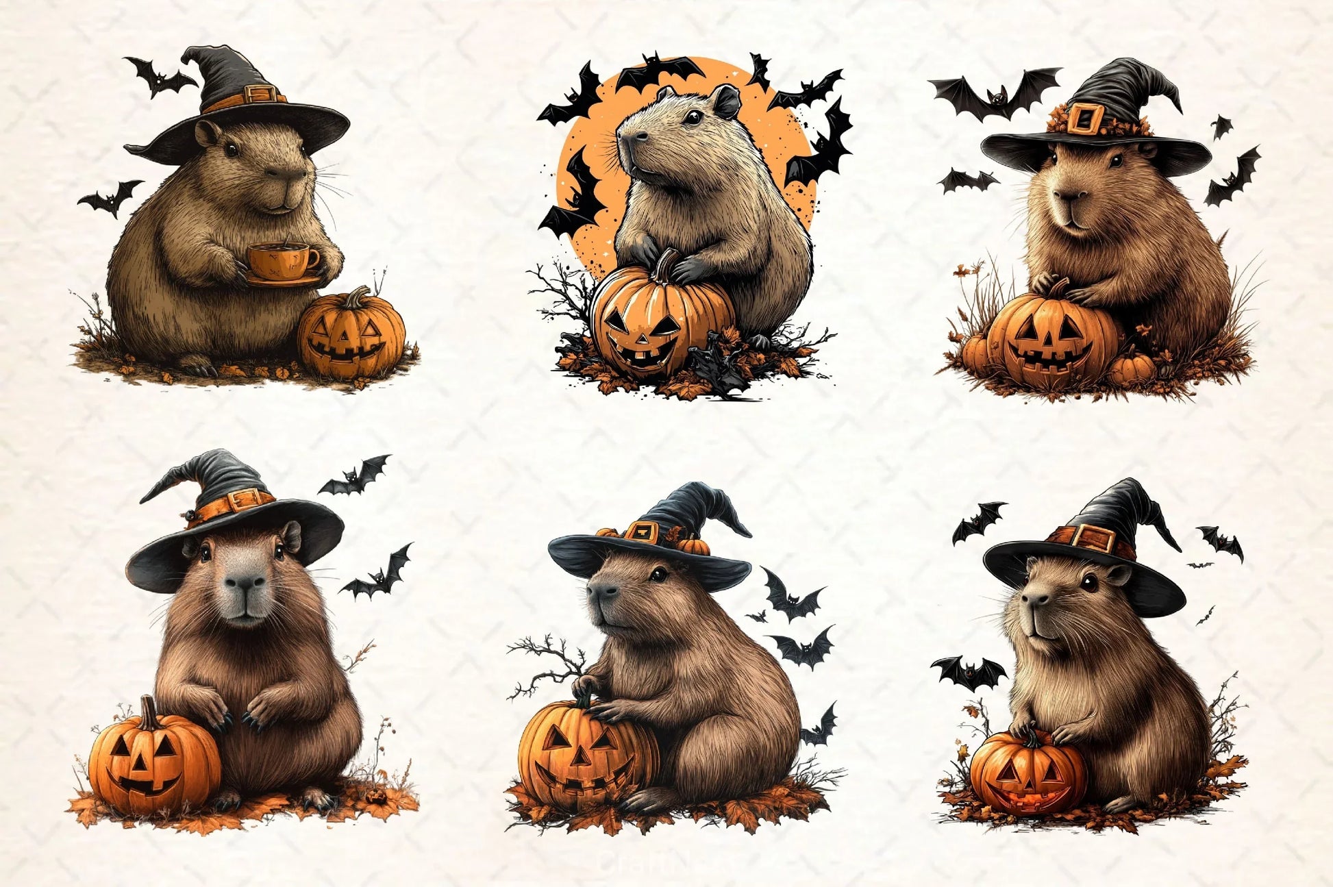 Halloween Capybara Clipart Bundle 8 - CraftNest - Digital Crafting and Art