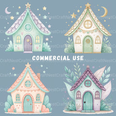Whimsical Homes Clipart Bundle - CraftNest - Digital Crafting and Art