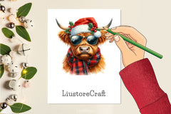 Funny Christmas Highland Cow Clipart Bundle - CraftNest - Digital Crafting and Art