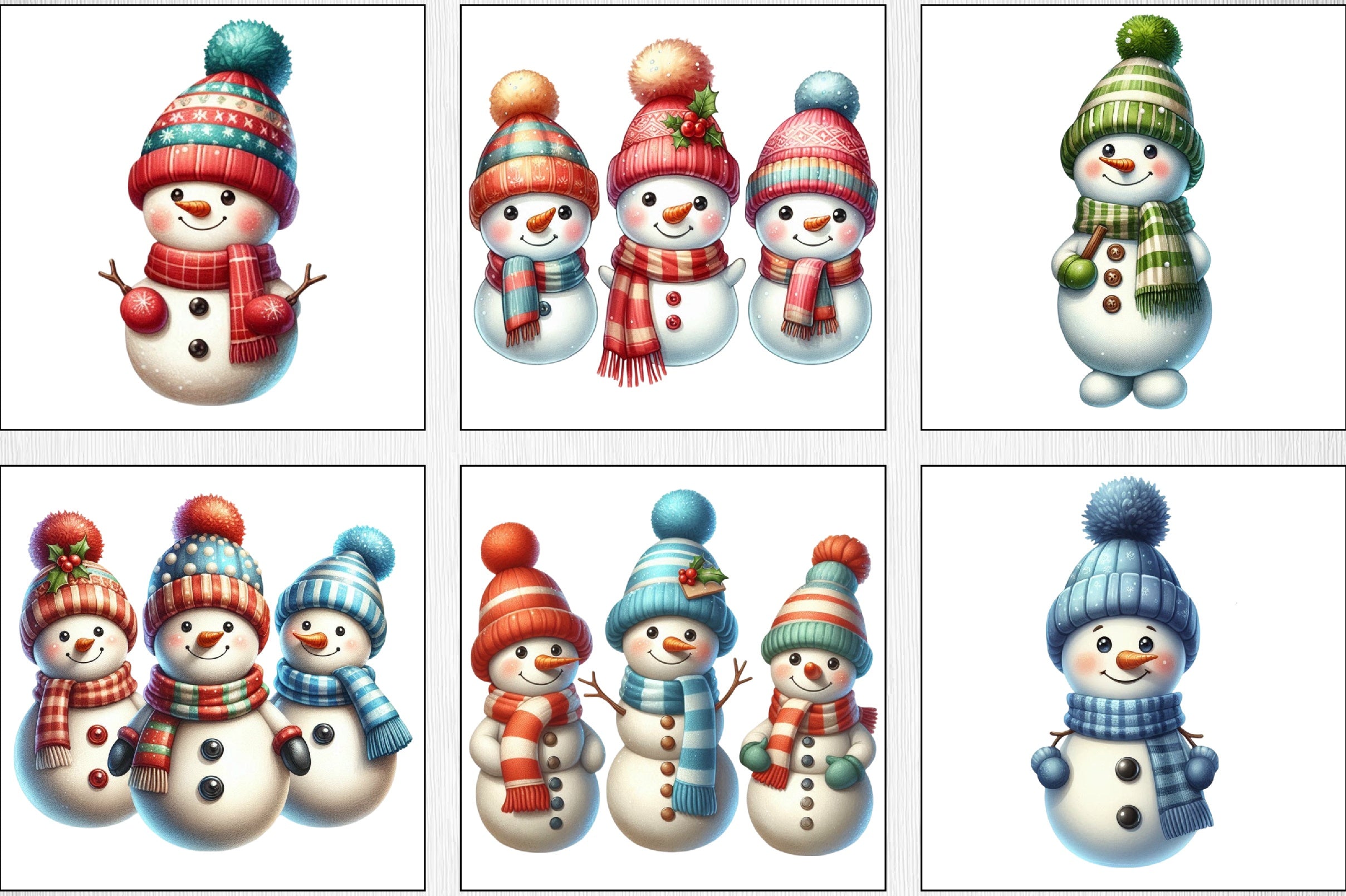 Cute Snowman Clipart Bundle - CraftNest - Digital Crafting and Art