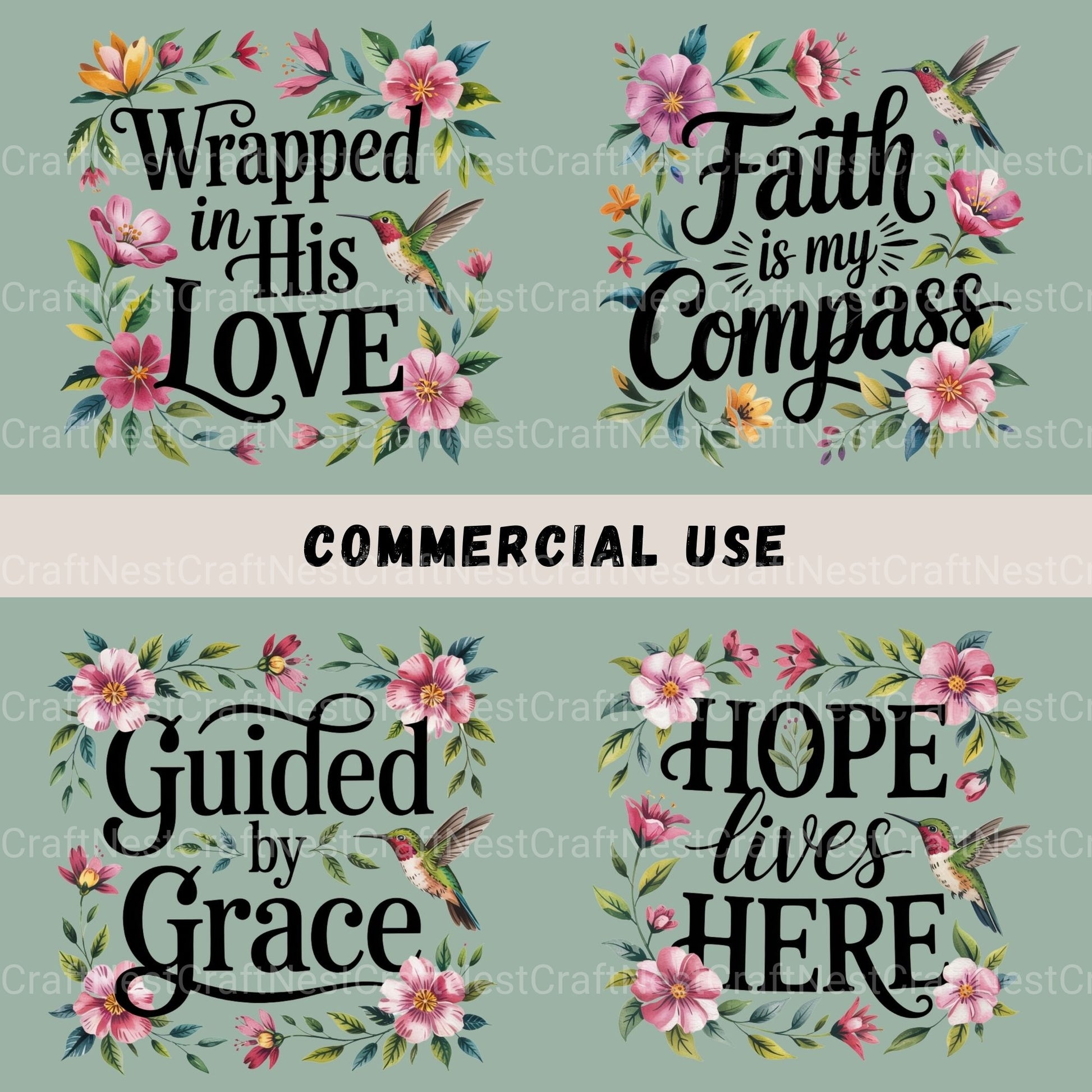 Bible Quotes Hummingbird Clipart Bundle - CraftNest - Digital Crafting and Art