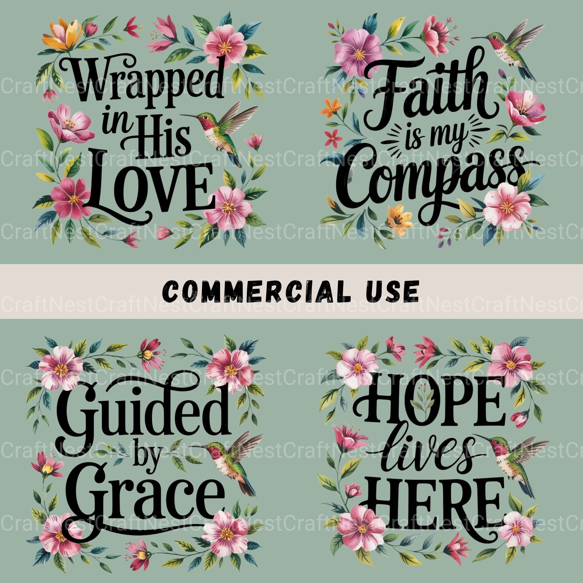 Bible Quotes Hummingbird Clipart Bundle - CraftNest - Digital Crafting and Art