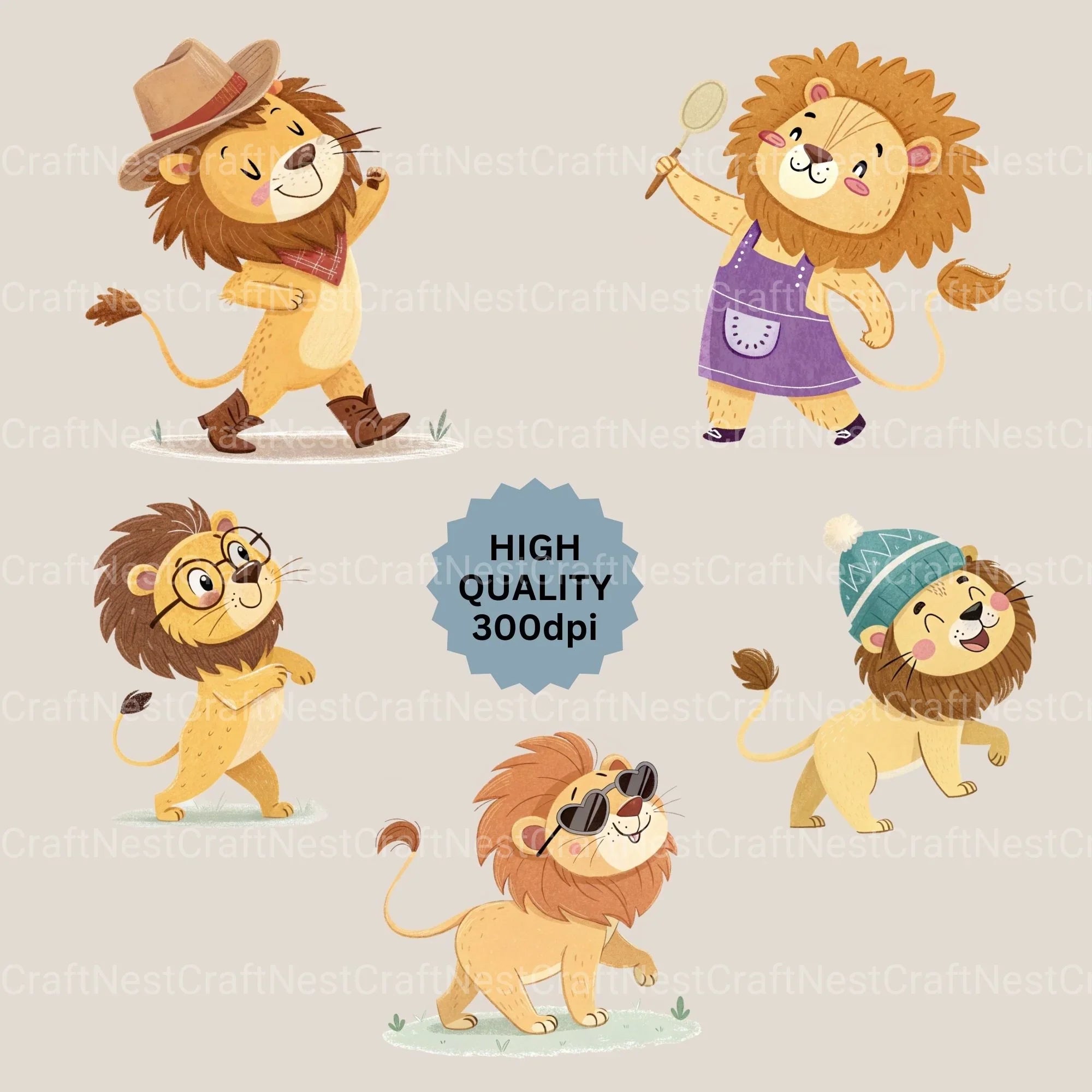 Lions Clipart Bundle - CraftNest - Digital Crafting and Art
