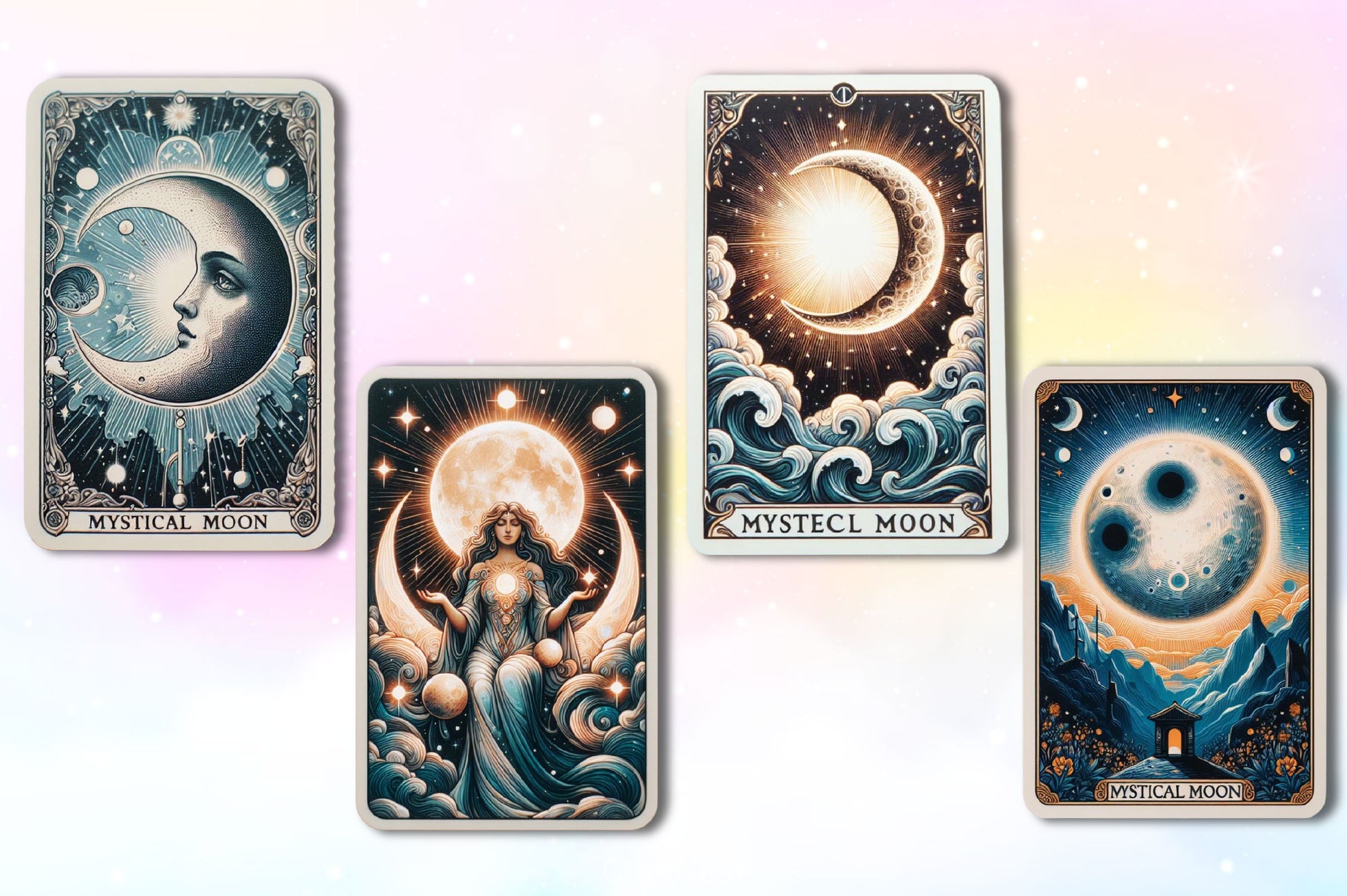 Mystical Moon Tarot Card Clipart Bundle 5 - CraftNest - Digital Crafting and Art