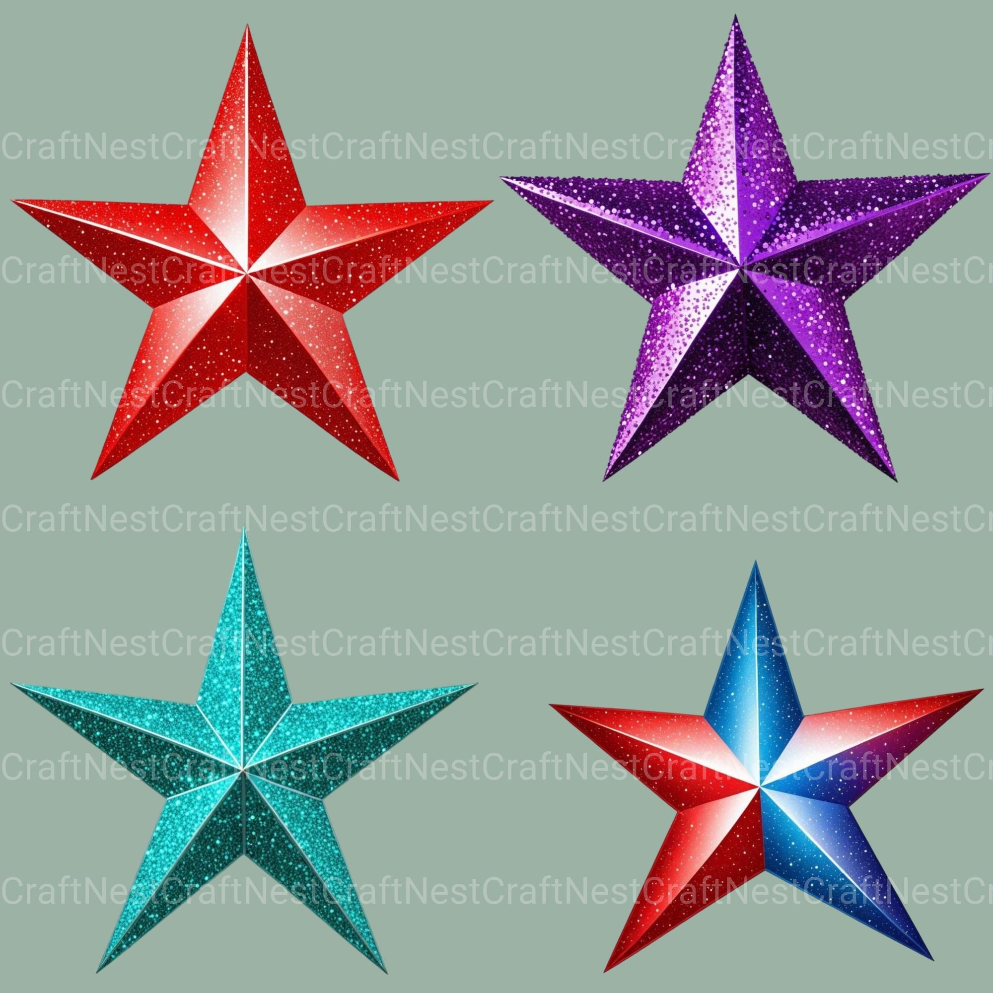 Shiny Stars Clipart Bundle - CraftNest - Digital Crafting and Art