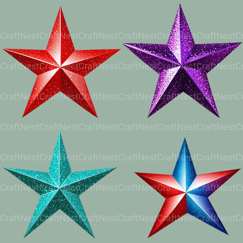 Shiny Stars Clipart Bundle - CraftNest - Digital Crafting and Art