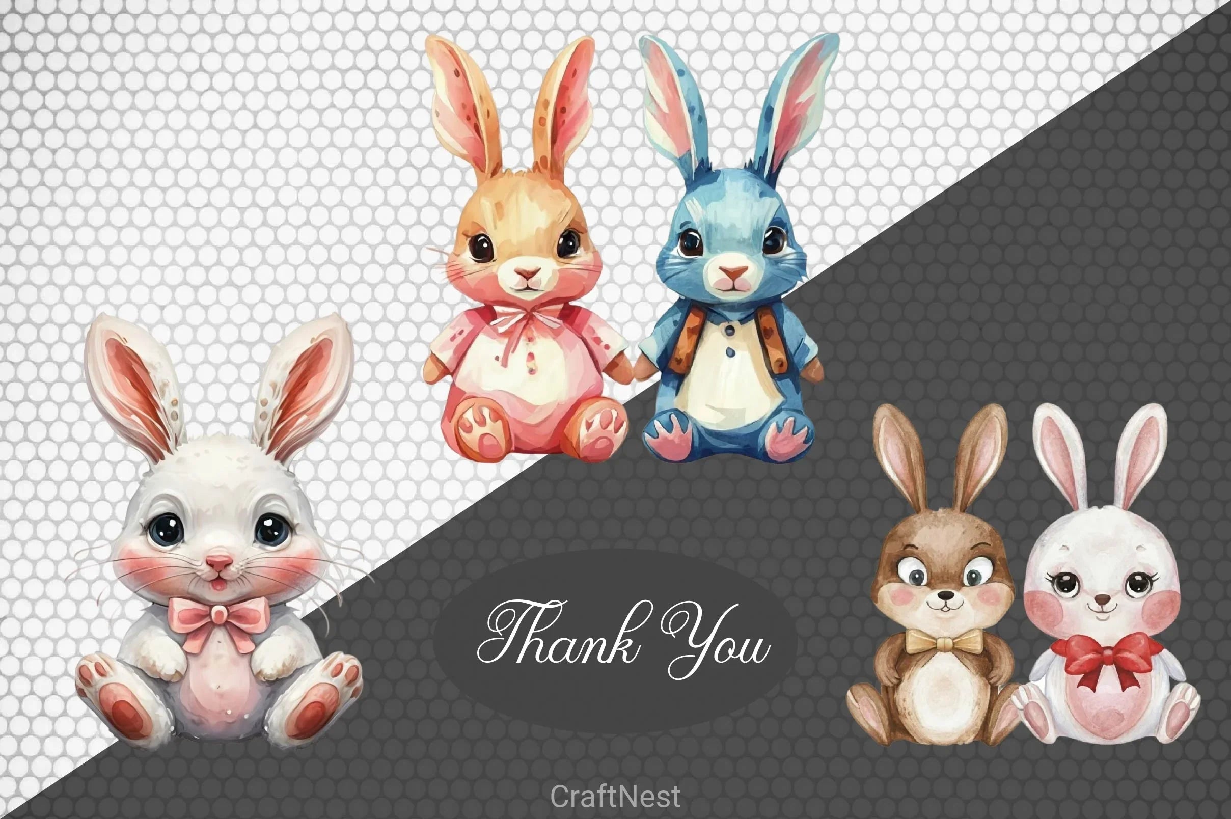 Easter Bunny Clipart Bundle 23 - CraftNest - Digital Crafting and Art