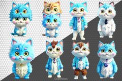 Cute Cat Clipart Bundle 4 - CraftNest - Digital Crafting and Art