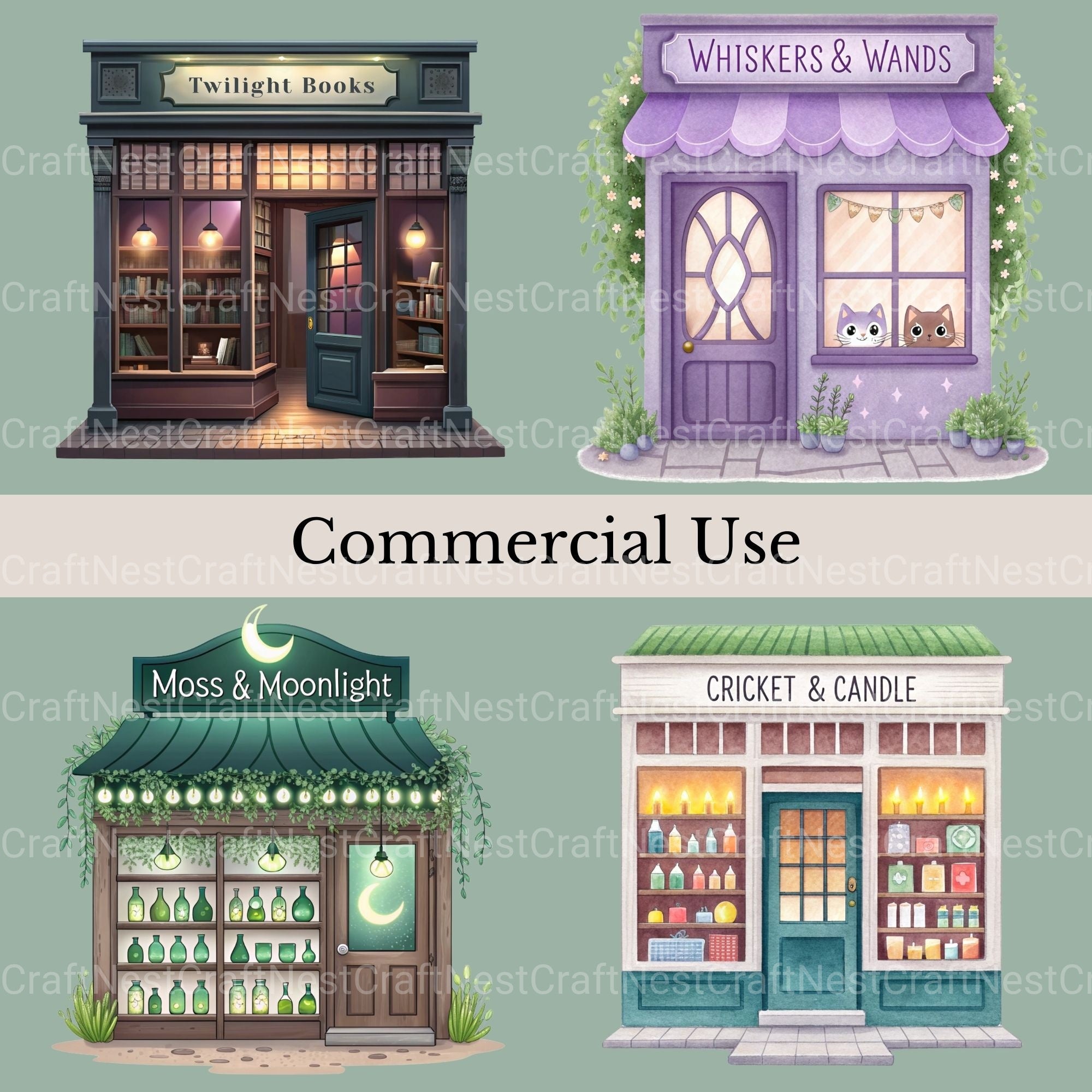 Enchanted Village Shops Clipart Bundle - CraftNest - Digital Crafting and Art