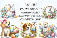 Cute Easter Animals Clipart Bundle - CraftNest - Digital Crafting and Art