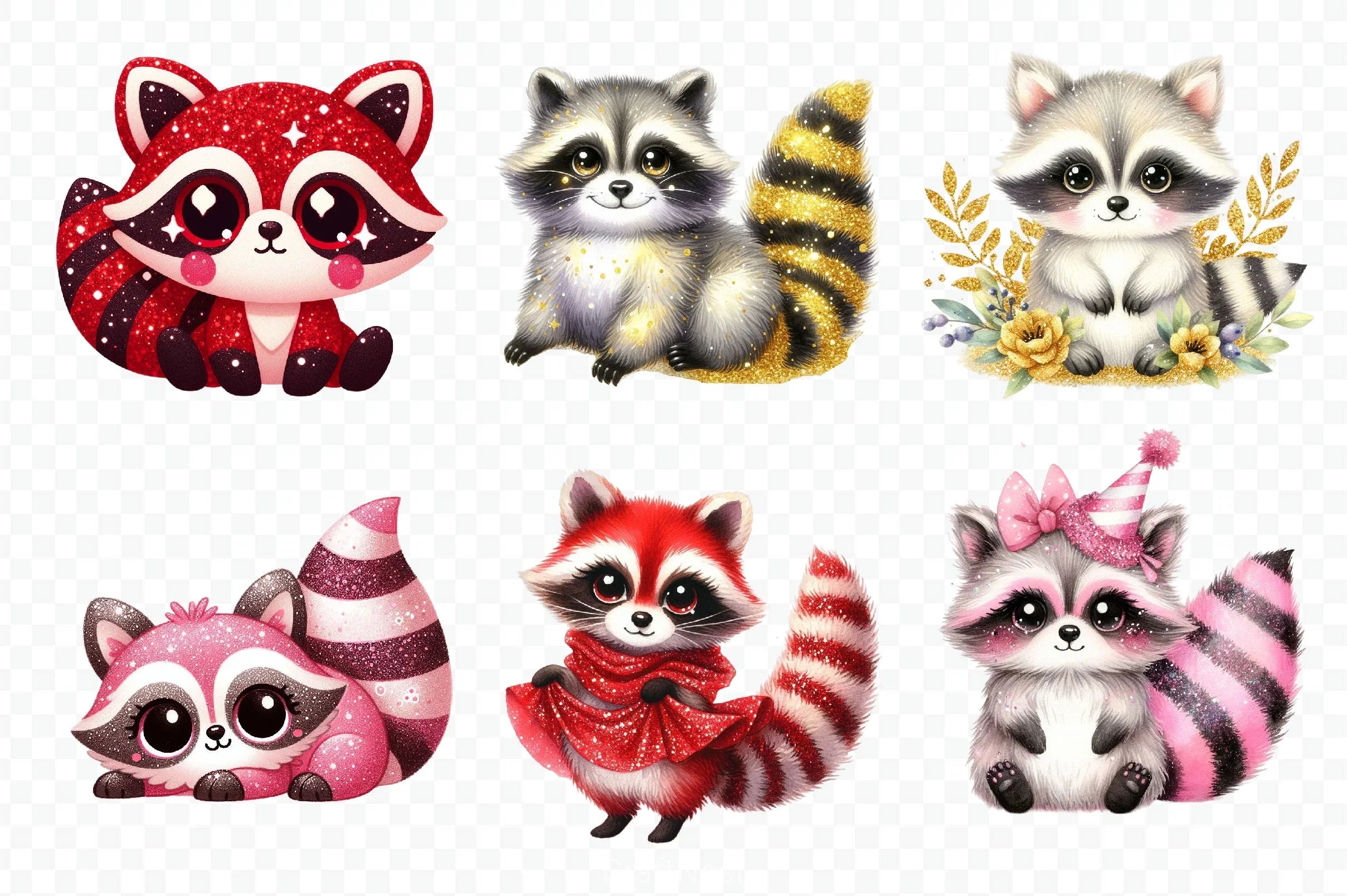 Cute Raccoon Clipart Bundle 3 - CraftNest - Digital Crafting and Art