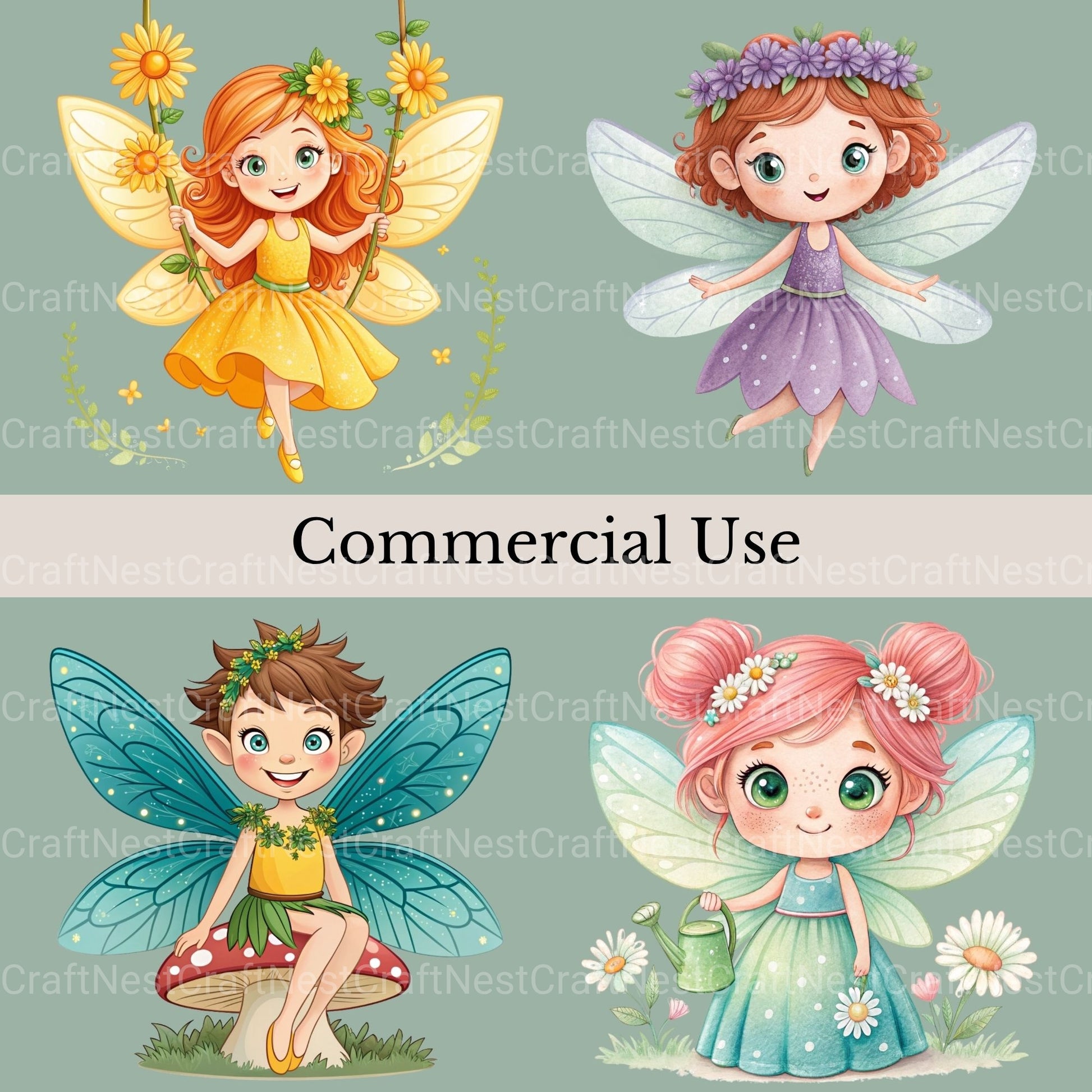 Fairies Clipart Bundle - CraftNest - Digital Crafting and Art