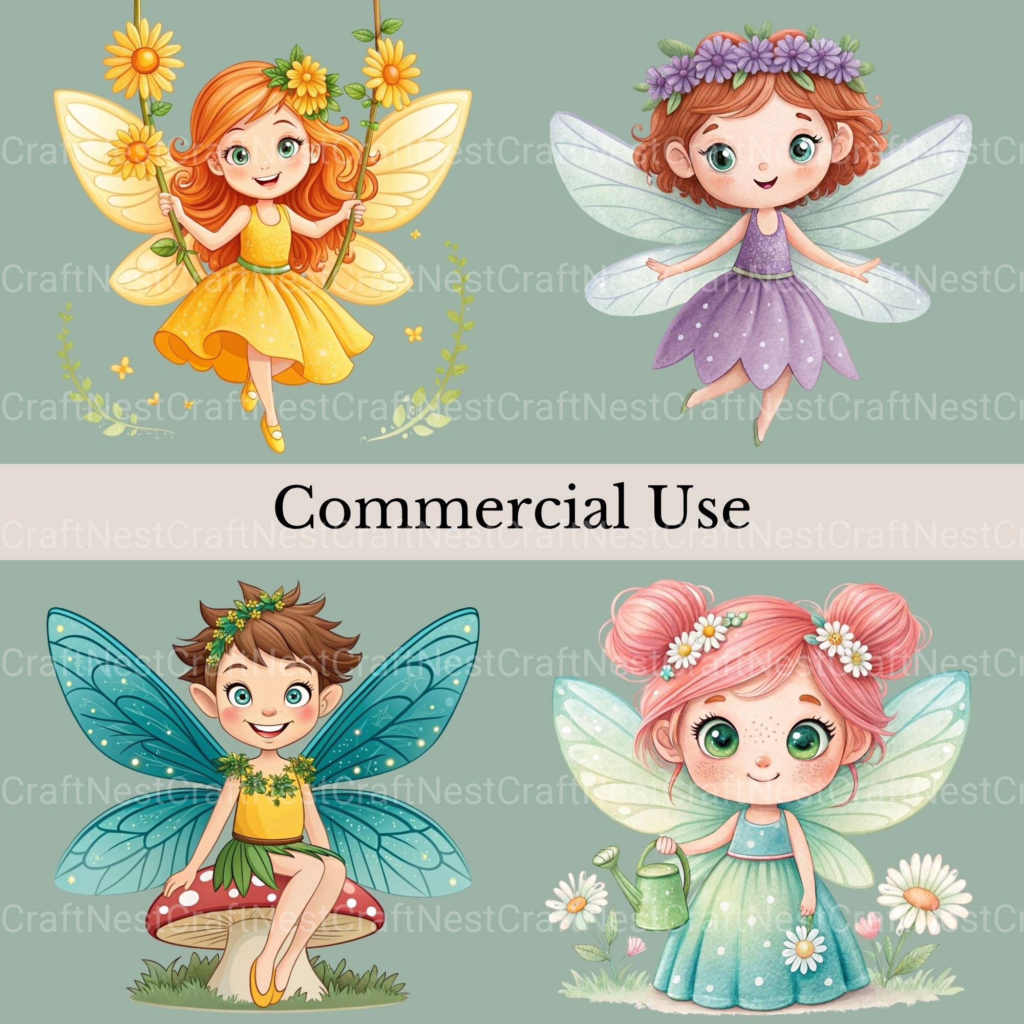 Fairies Clipart Bundle - CraftNest - Digital Crafting and Art