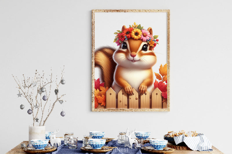 Cute Autumn Chipmunk Clipart Bundle - CraftNest - Digital Crafting and Art