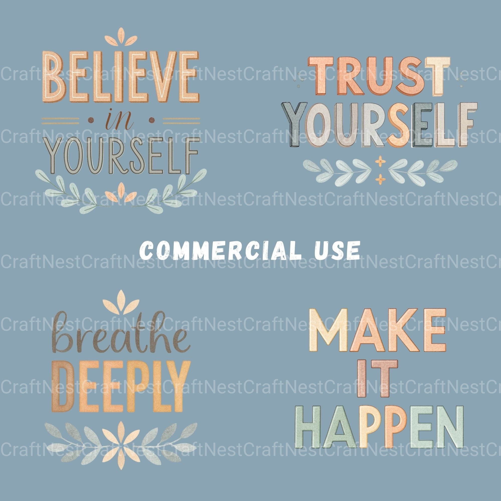 Positive Sayings Clipart Bundle - CraftNest - Digital Crafting and Art
