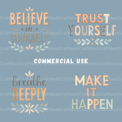 Positive Sayings Clipart Bundle - CraftNest - Digital Crafting and Art