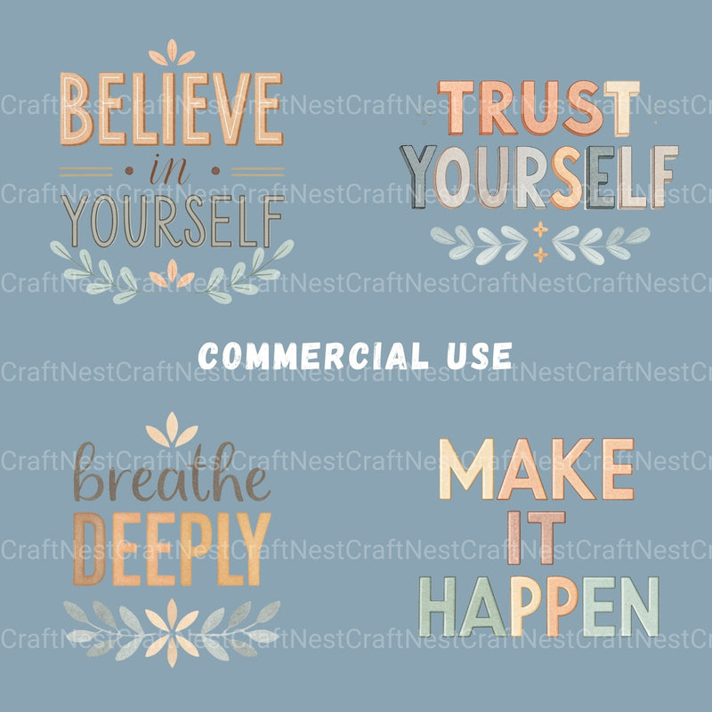 Positive Sayings Clipart Bundle - CraftNest - Digital Crafting and Art