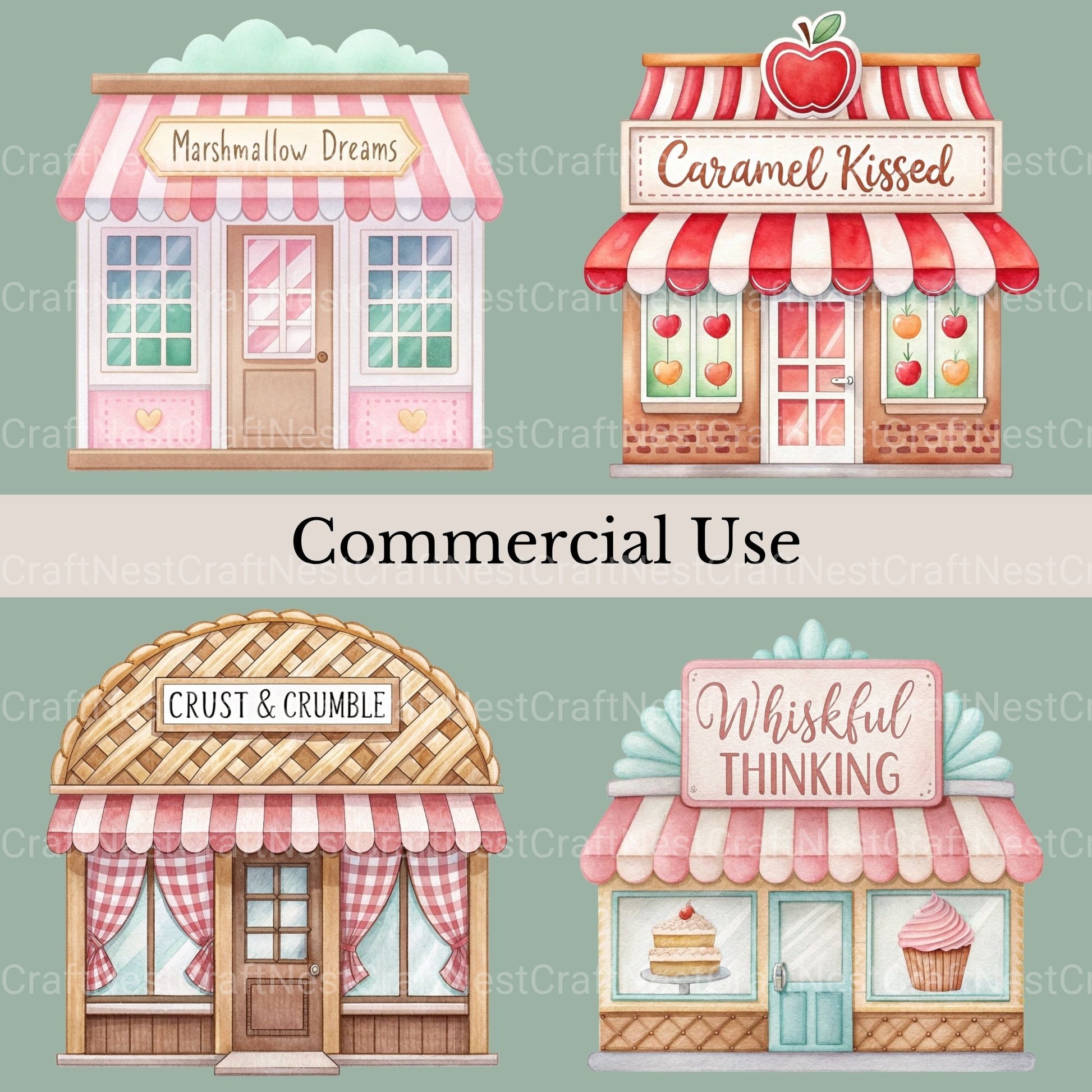 Village Shops Sweet Treats Clipart Bundle - CraftNest - Digital Crafting and Art