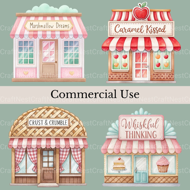 Village Shops Sweet Treats Clipart Bundle - CraftNest - Digital Crafting and Art