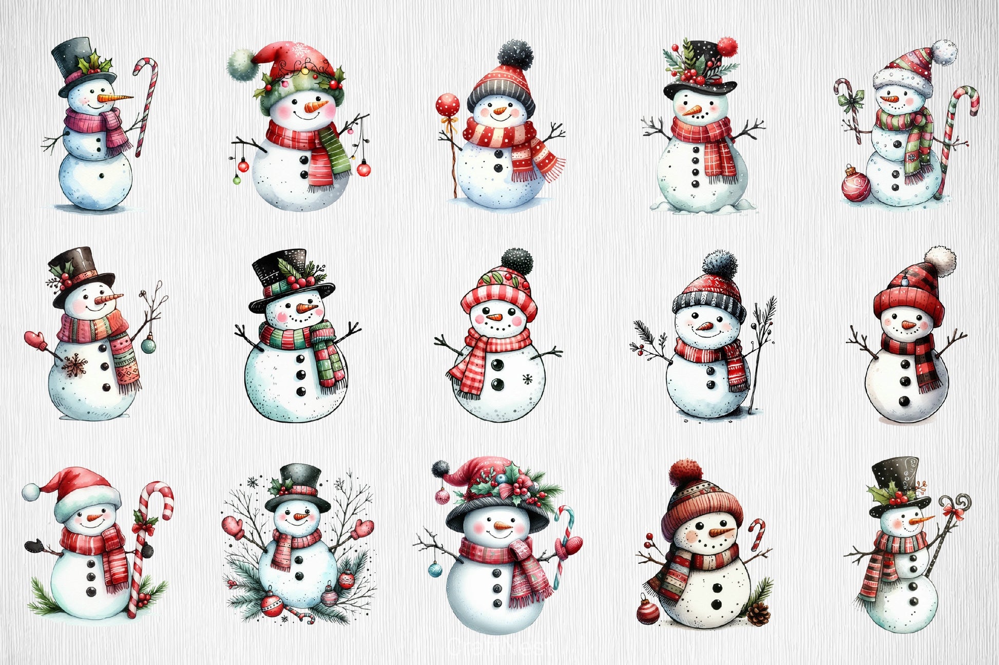 Christmas Snowman Clipart Bundle 9 - CraftNest - Digital Crafting and Art