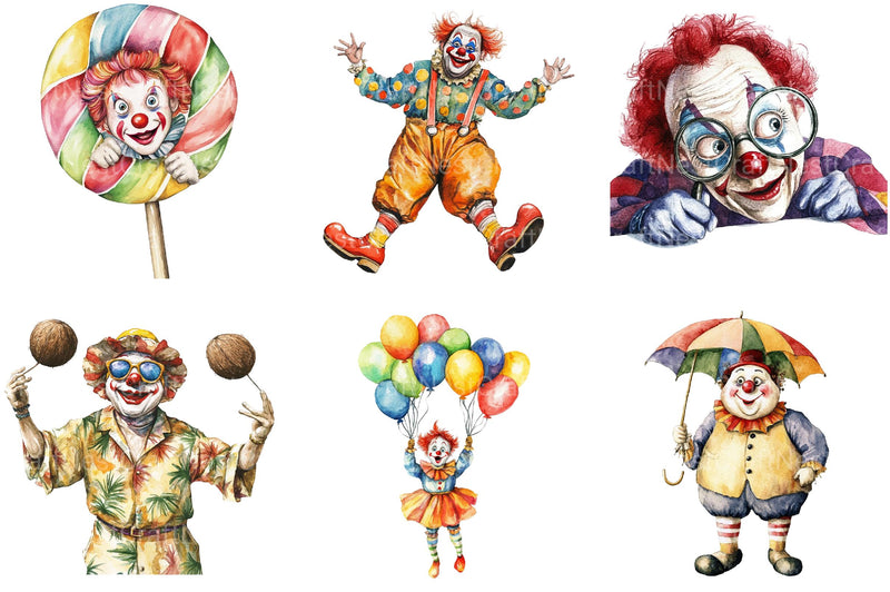 Funny Clowns Clipart - CraftNest - Digital Crafting and Art