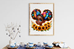Cute Black Girl With Flower Clipart Bundle - CraftNest - Digital Crafting and Art