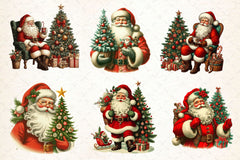 Vintage Christmas Santa Clipart Bundle 4 - CraftNest - Digital Crafting and Art