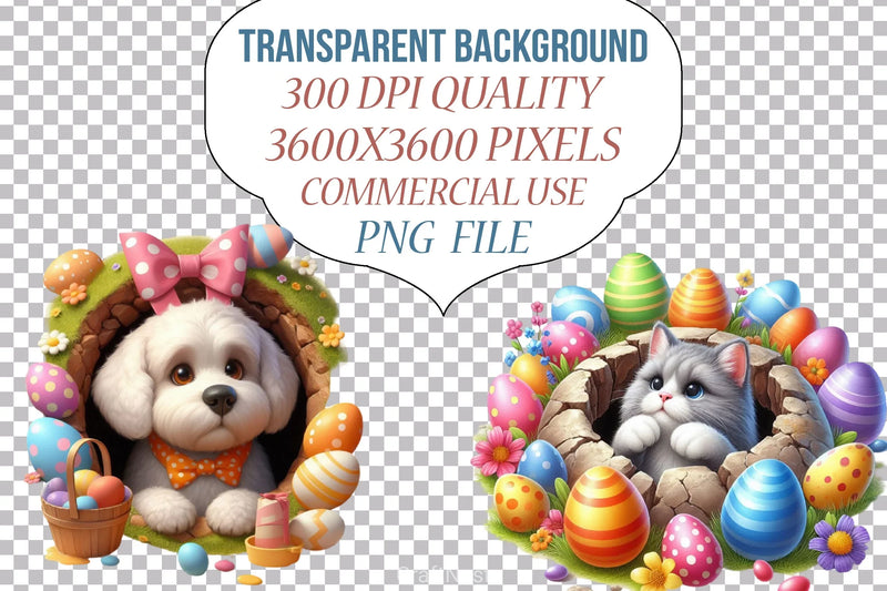 Easter Animal Hole Clipart Bundle - CraftNest - Digital Crafting and Art