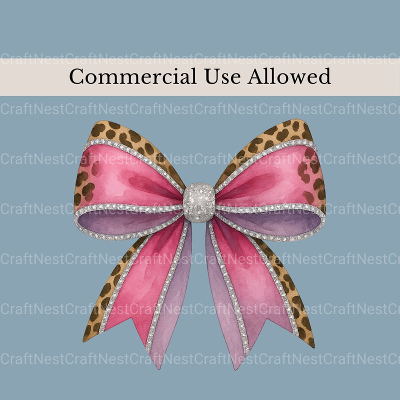 Coquette Cheetah Bows Clipart Bundle - CraftNest - Digital Crafting and Art